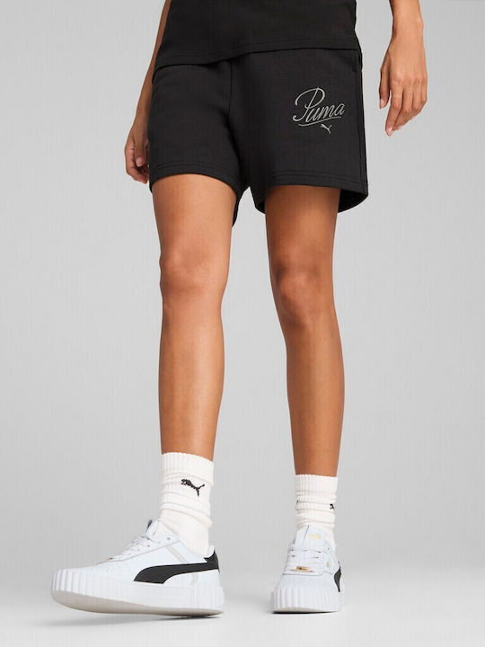 PUMA ESS SCRIPT High-Waist Shorts 5" ΣΟΡΤΣ