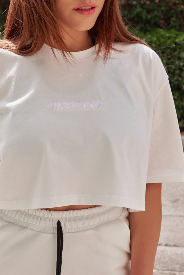 Ζαχαρί Cropped Μπλούζα με Κέντημα (Dazzler) - One Size