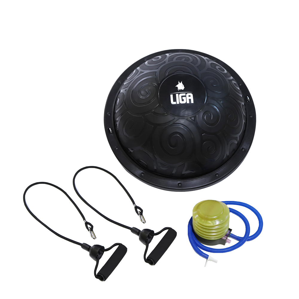 BBL-M Μπάλα ισορροπίας με λάστιχα ΜΑΥΡΗ 58cm LIGASPORT