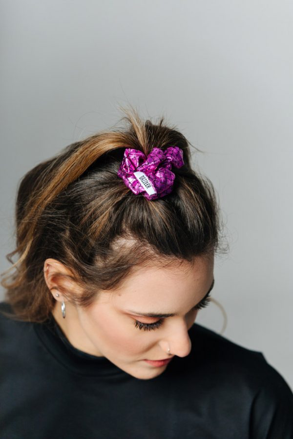 Pink MetalLIc Scrunchie Dazzler 