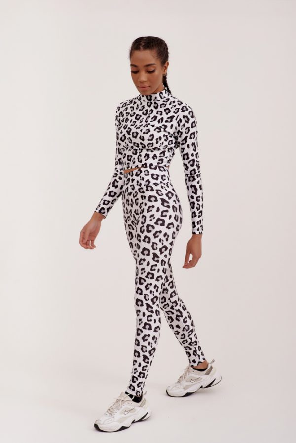 White and Black Leopar Κολάν Dazzler 