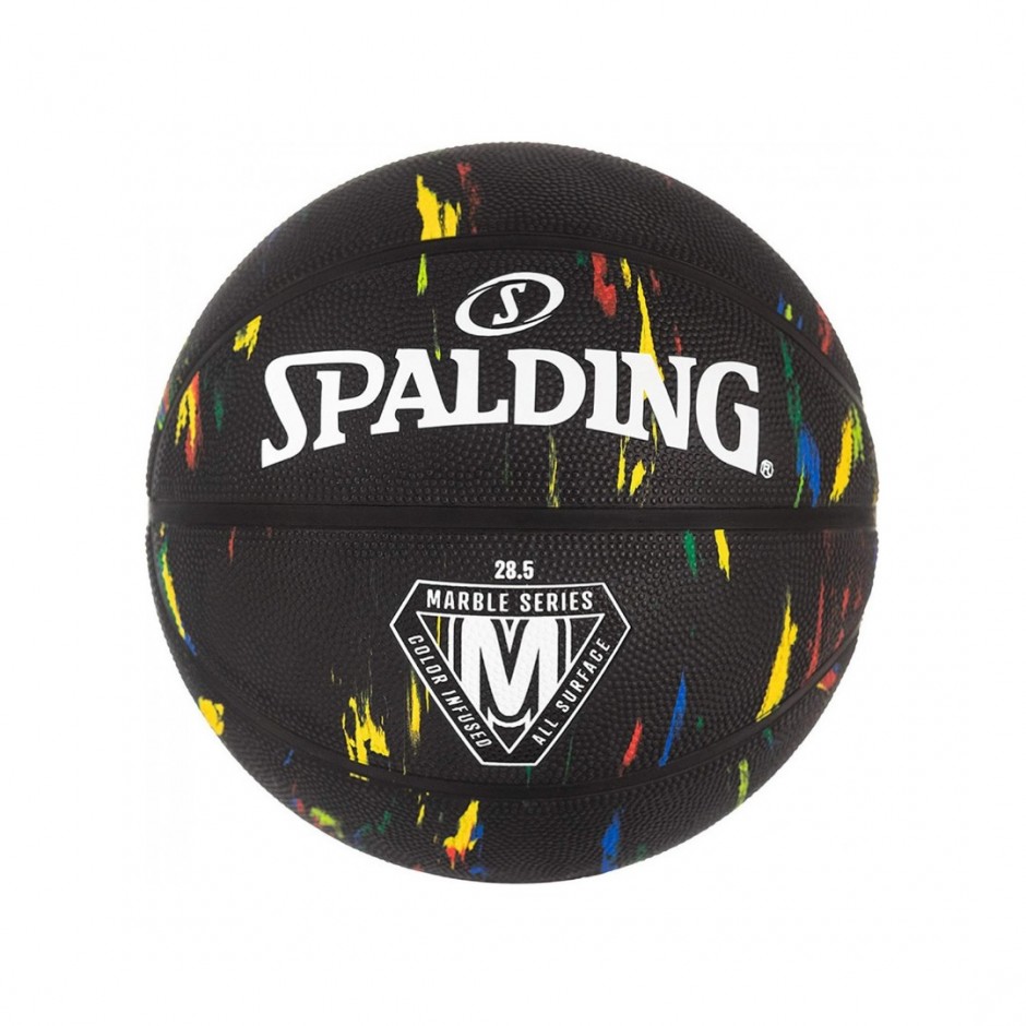 Spalding Marble Series Black Rainbow Size 7 Rubber Basketball 84-398Z1