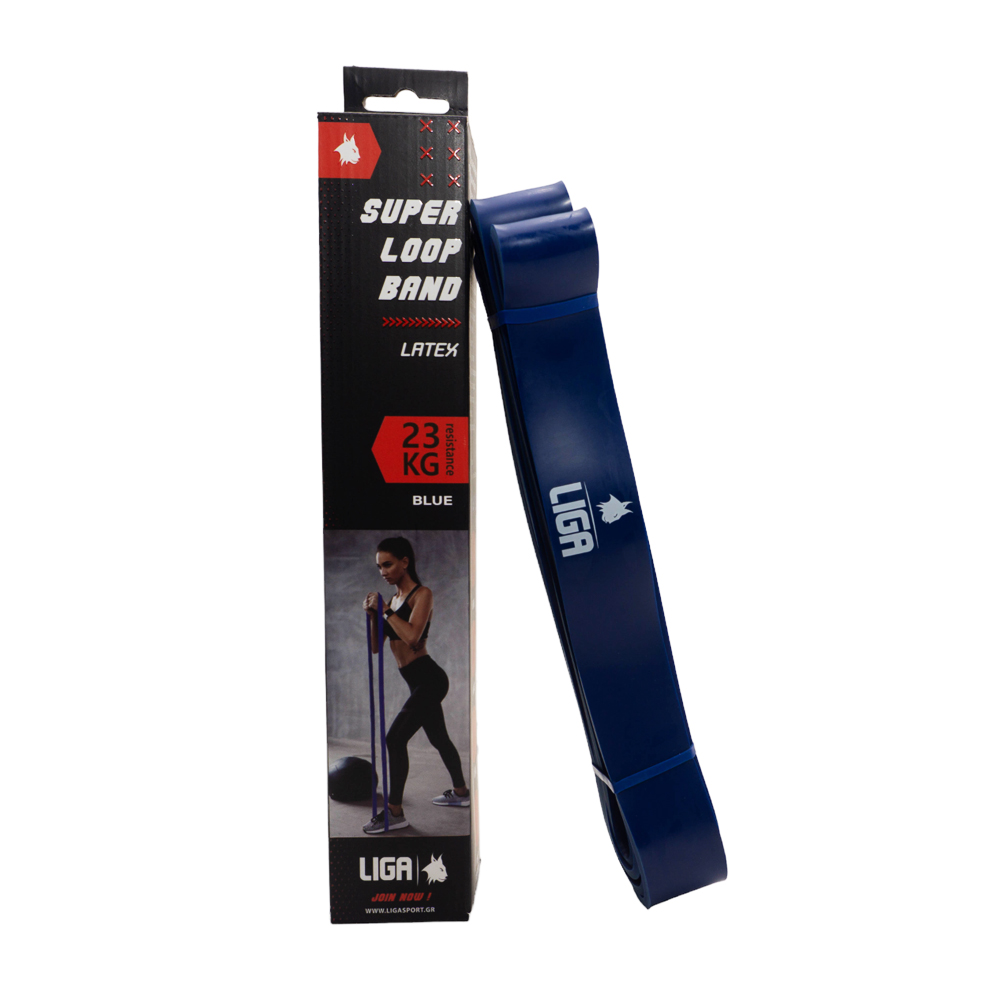 HLB-5 Λάστιχο αντίστασης heavy duty latex band χρώμα μπλέ 208εκ 4 5εκ 3 2εκ LIGA