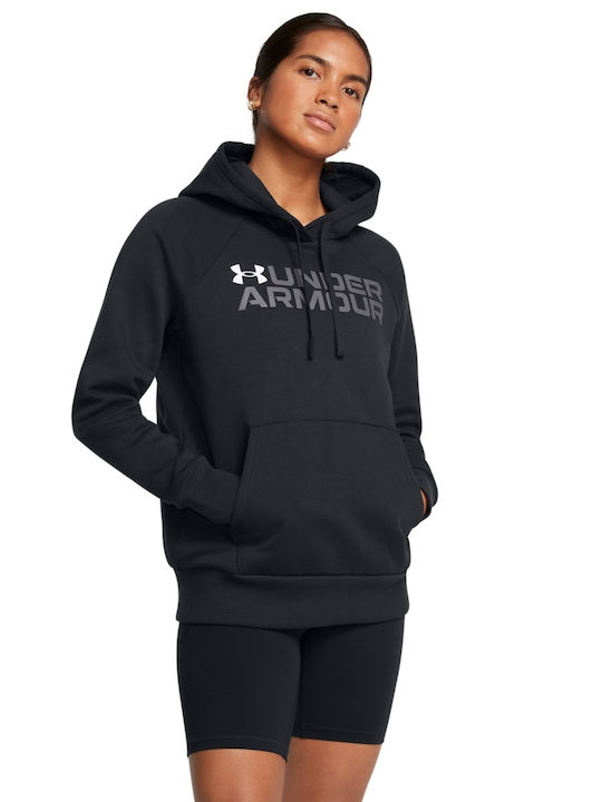 UA RIVAL FLEECE WORDMARK HOODIE ΜΠΛΟΥΖΑ Μ/Μ (1386512)