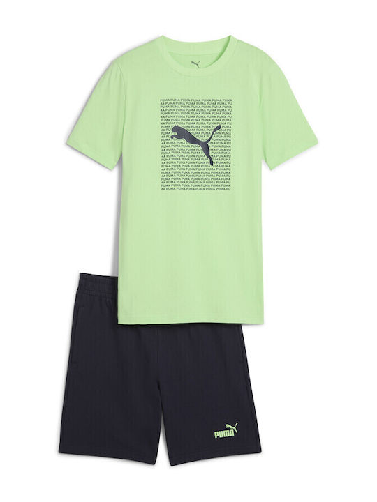 PUMA ESS LOGO LAB Tee and Shorts Set b ΦΟΡΜΑ