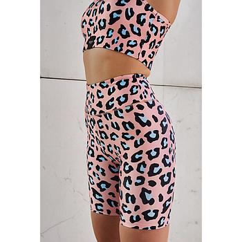 Pink Leopar Biker Shorts Dazzler - One Size