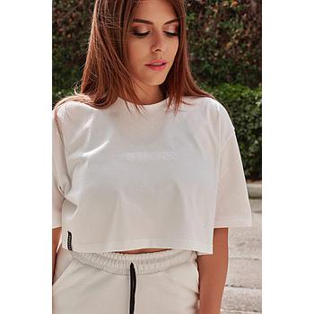 Ζαχαρί Cropped Μπλούζα με Κέντημα Dazzler - One Size