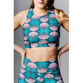 Aqua Seashell Εμπριμέ Ματ Αθλητικός Στηθόδεσμος Dazzler 