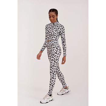 White and Black Leopar Κολάν Dazzler 